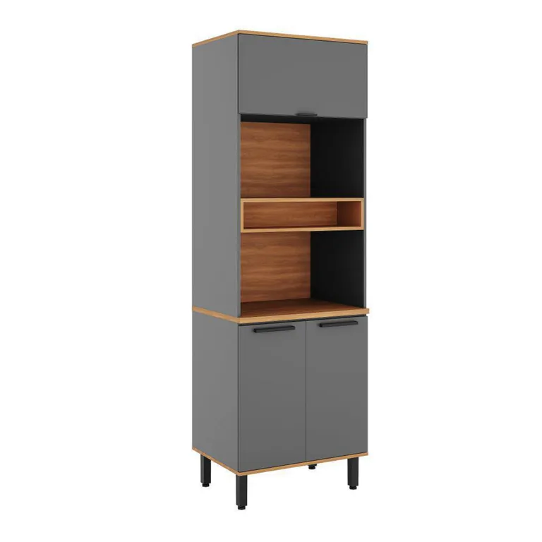 Mueble despensero de cocina castaña 3p canela-ceniza