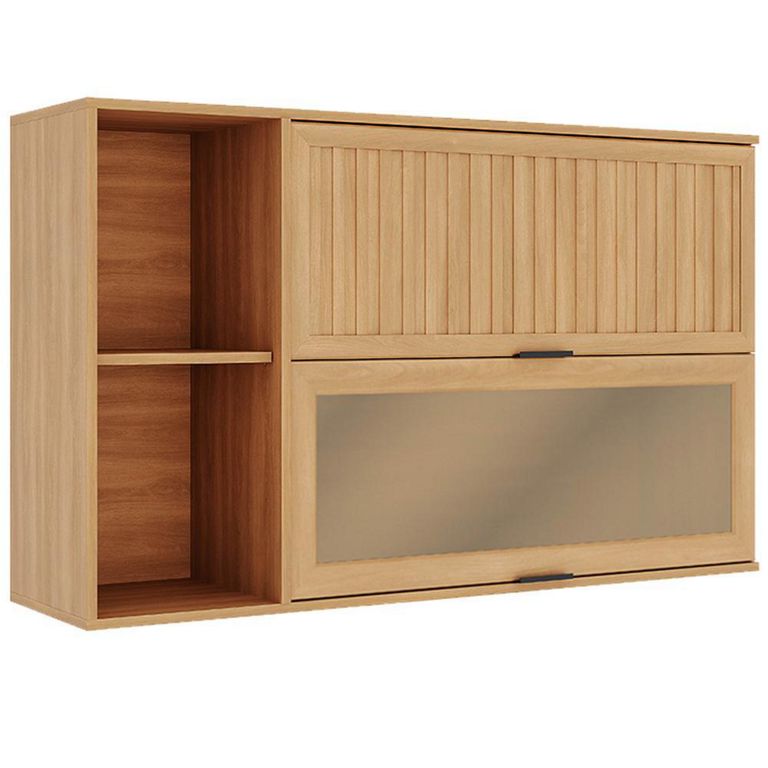 Mueble de cocina módulo aéreo castaña 120 cm 2p canela-ceniza