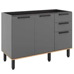 ROCA - Mueble de cocina base para lavaplatos castaña canela-ceniza