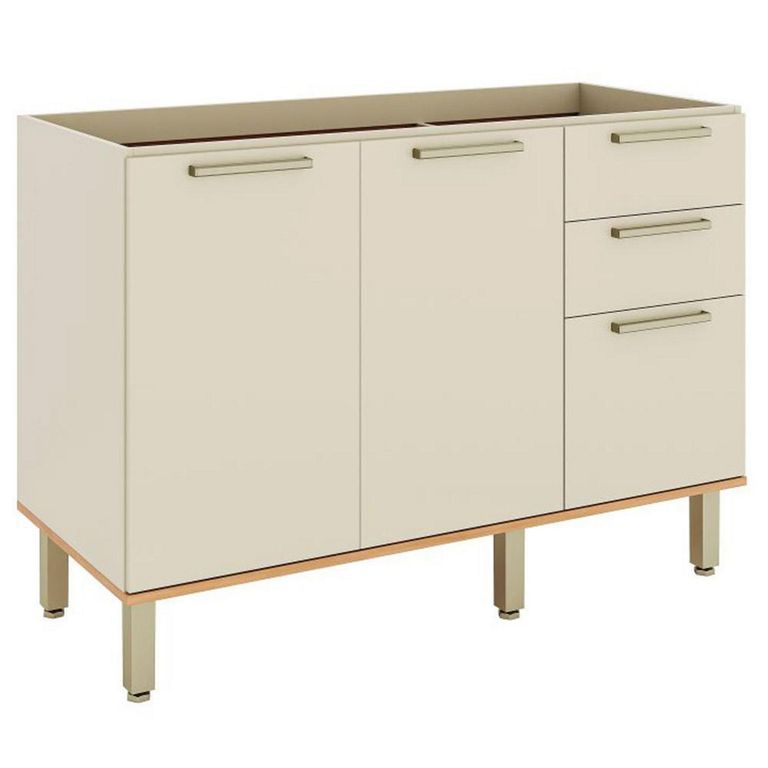 Mueble de cocina base para lavaplatos castaña canela-arena