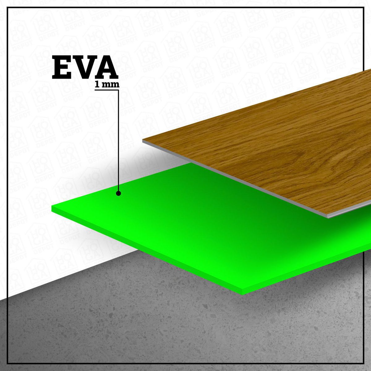 Piso Flotante 5 mm 18.3x122 cm Eva Gris Marmol 2.23 m2, marca HOGA - Foto 2
