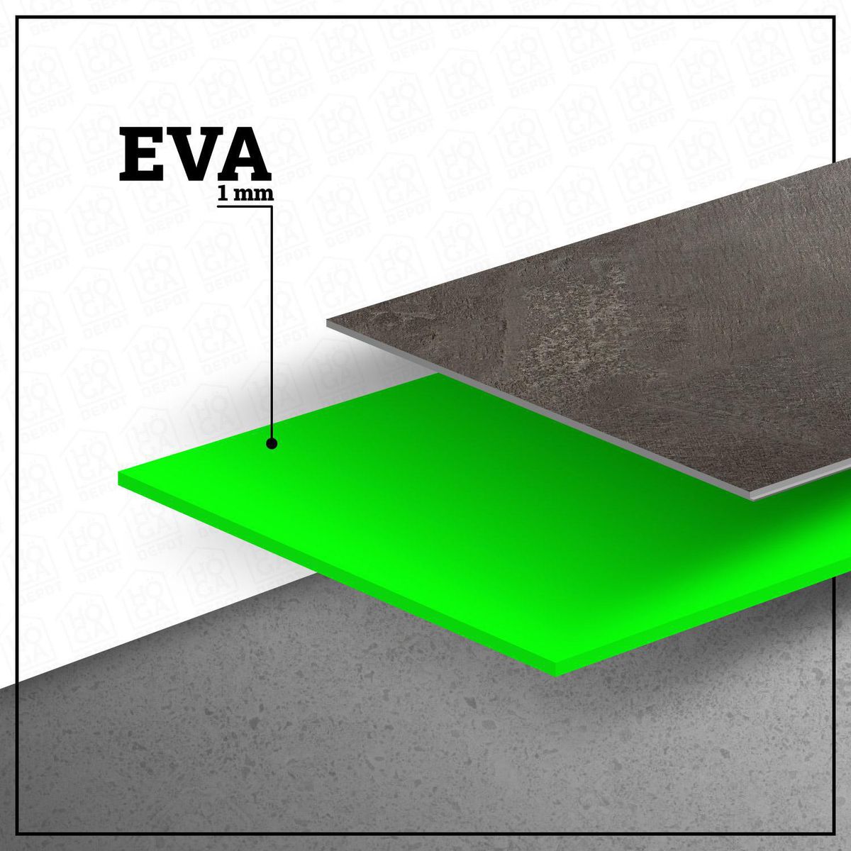 Piso Flotante 5 mm 18.3x122 cm Eva Gris Cemento 2.23 m2, marca HOGA - Foto 2