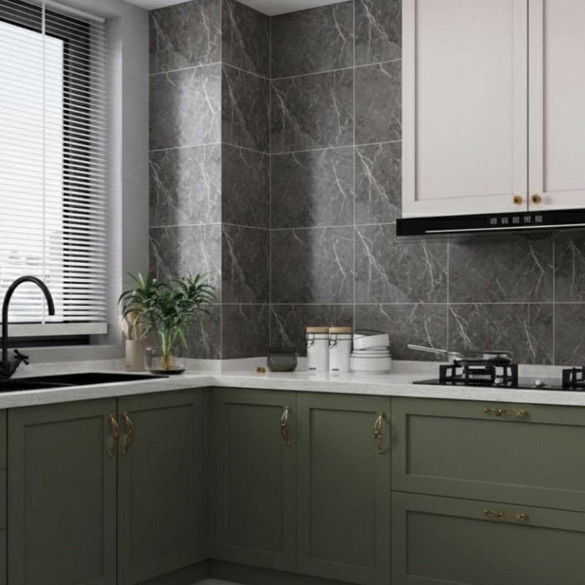 HOGA - Piso Travertino 4 mm 45x45 cm Travertino Gris Marmol 2.09 m2