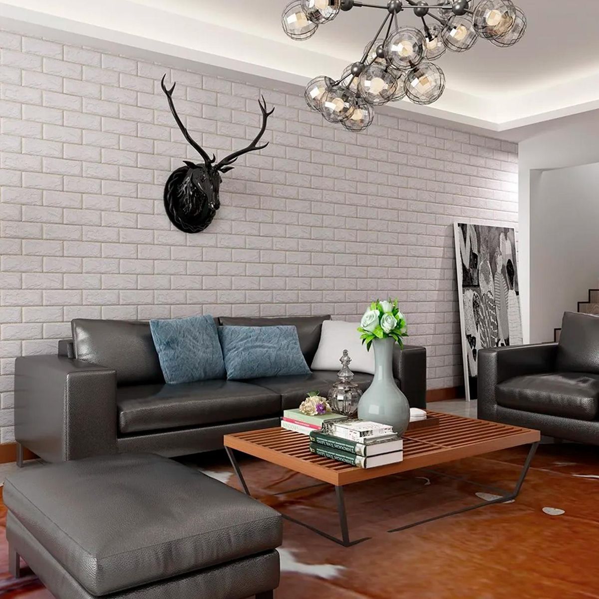 Lamina Ladrillo RX01 70x77 cm Blanco , marca HOGA - Foto 2