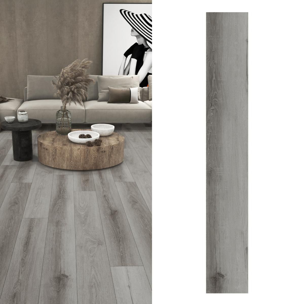 Piso Vinilico 6 mm 22.8x152.4 cm Lenga Glaciar Gris Oscuro 2.43 m2, marca CORDILLERA - Foto Principal
