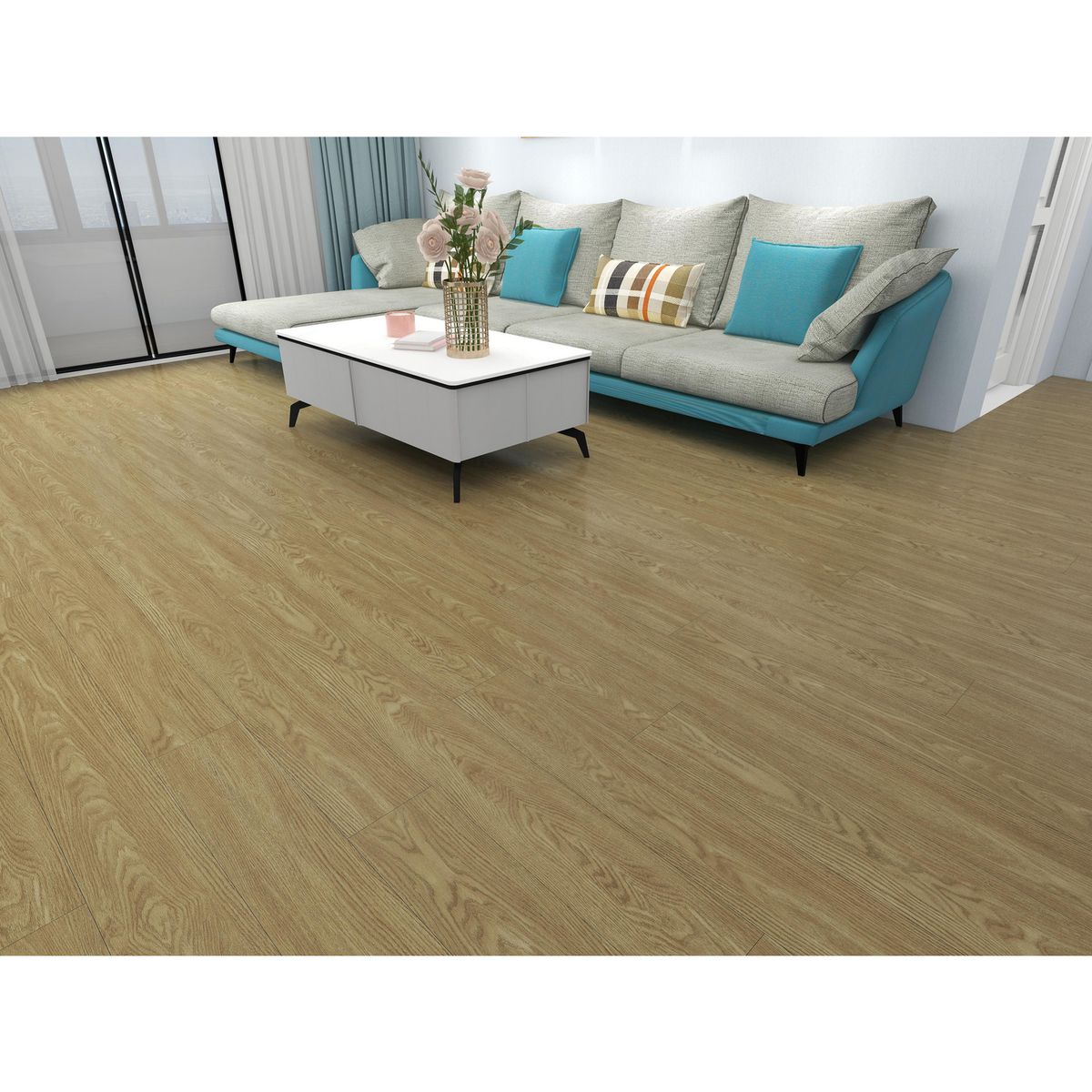 CORDILLERA - Piso Vinilico 4.5 mm 18.3x122 cm Austral Encina Café 3.13 m2