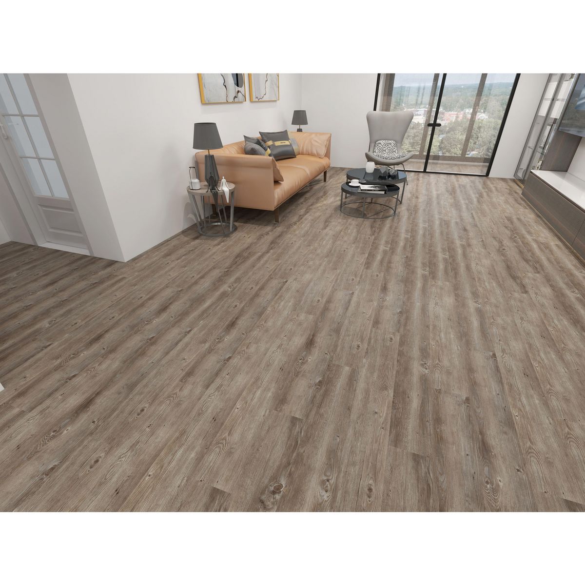 CORDILLERA - Piso Vinilico 6 mm 22.8x152.4 cm Tepa Natural Café 2.43 m2