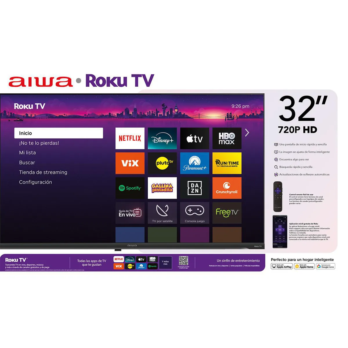 AIWA - Smart TV LED 32 " HD AW32ROKU 