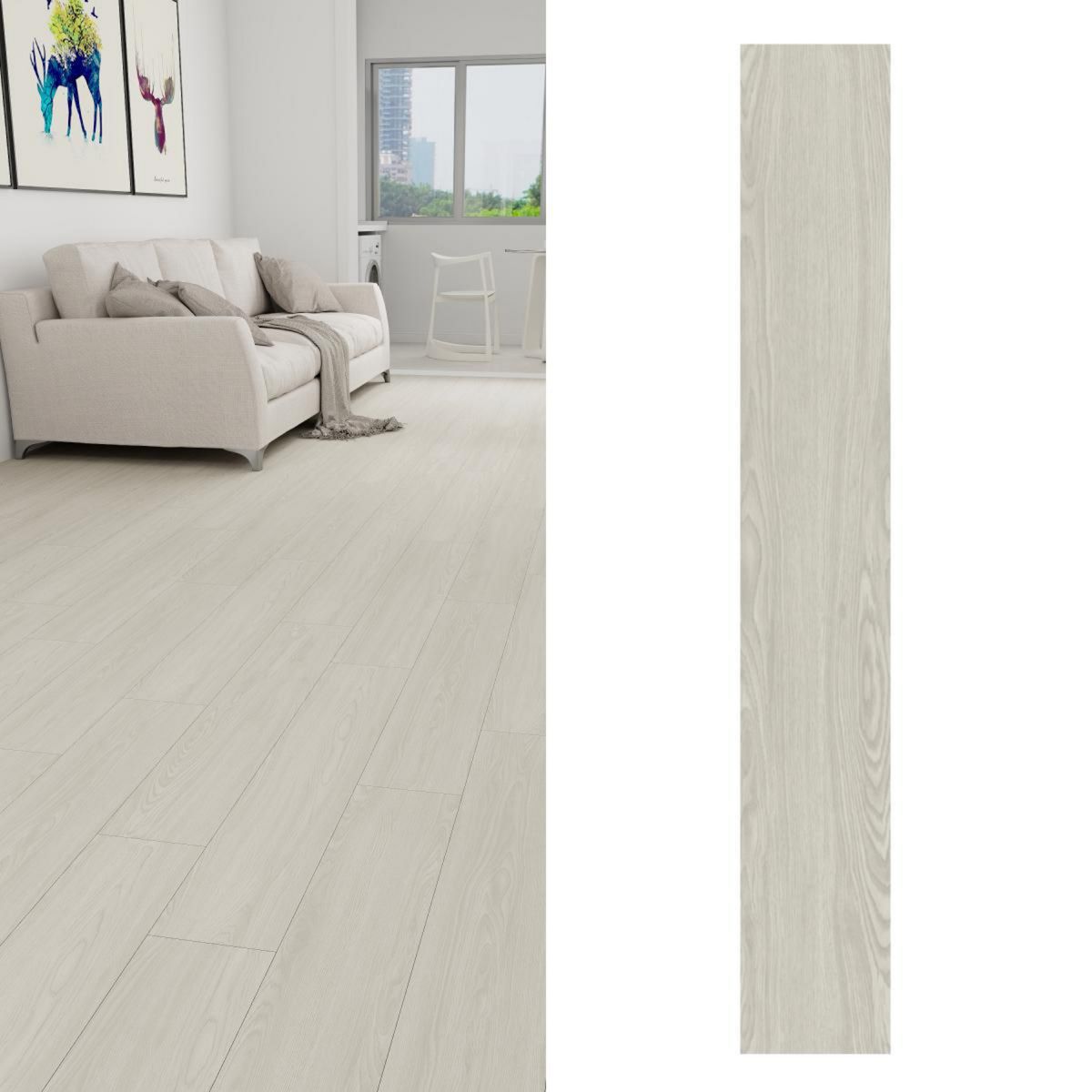 CORDILLERA - Piso Vinilico 5 mm 18.3x122 cm Patagonia Peumo Blanco Gris 2.68 m2