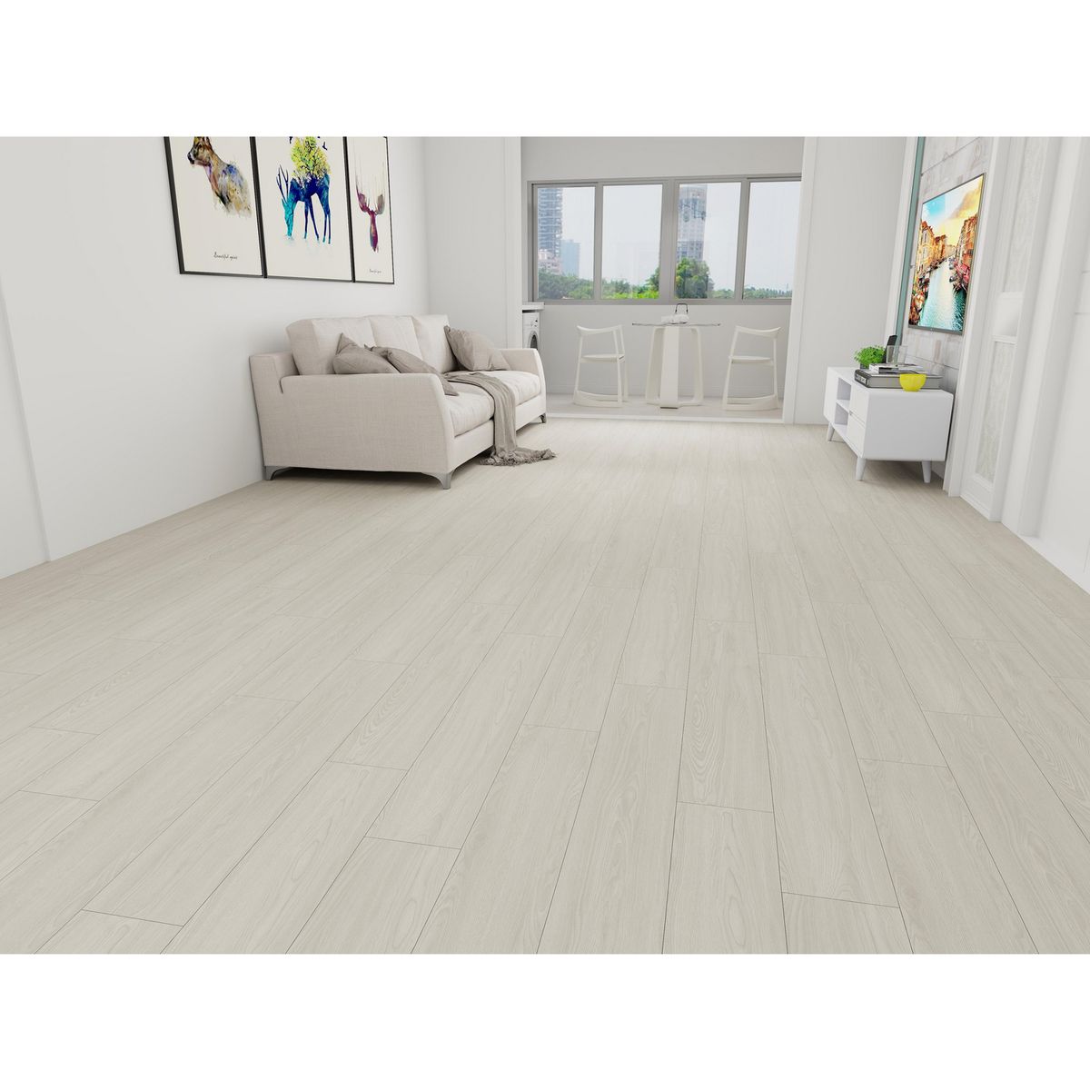 CORDILLERA - Piso Vinilico 5 mm 18.3x122 cm Patagonia Peumo Blanco Gris 2.68 m2