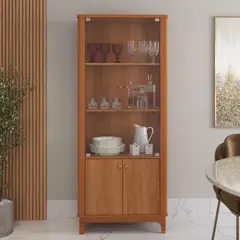 ONESSTA - Cristalera Jade 2 Puertas Vidrio/2 Puertas MDF 74x180x38,5 cm