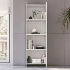 ONESSTA - Librero MDP 4 Nivel(es) 58x182.3x29.6 cm Blanco