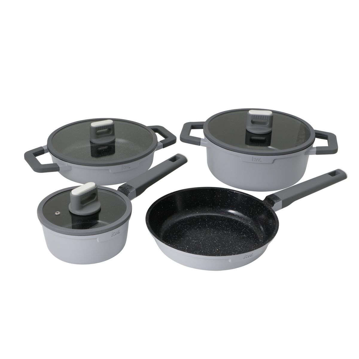 Batería de Cocina 7 Piezas Aluminio forjado Chelsea Gris, marca KITCHENWARE - Foto Principal