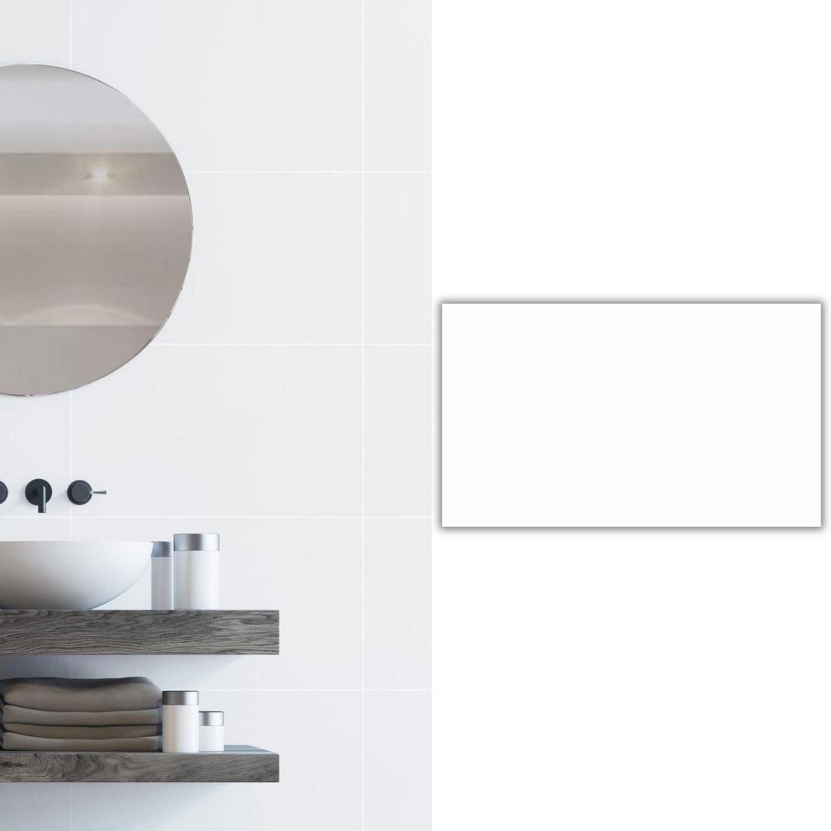 Cerámica 33x60 cm Absolute White Mate Blanco 2.34 m2, marca EMBRAMACO - Foto Principal