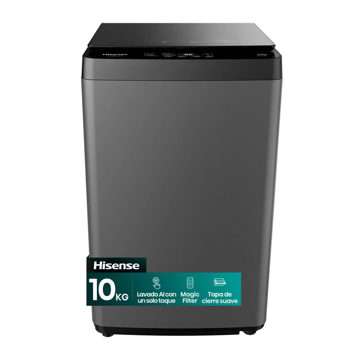 Lavadora Carga Superior 10 kg Inox WT3K1031UT, marca HISENSE - Foto Principal