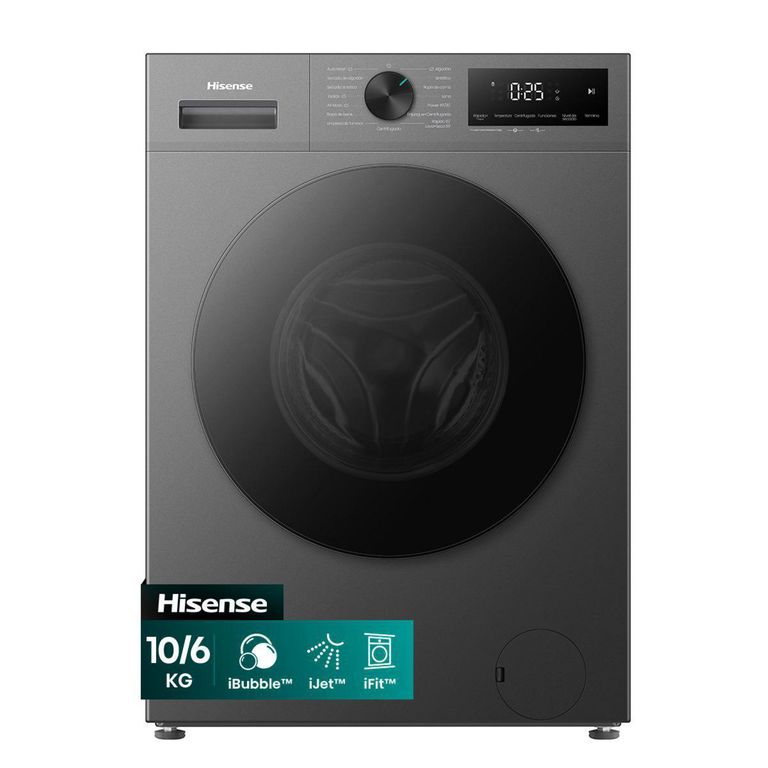 HISENSE Lavadora-Secadora 10/6 kg Inox WD1I1041BT