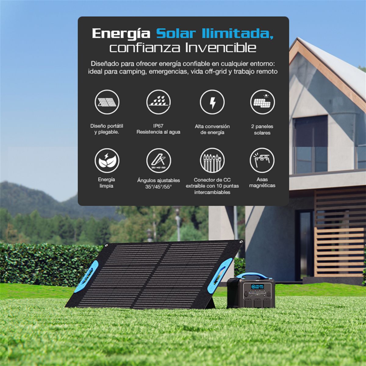 Generador a Energia solar Partida Manual 100 W , marca FORZA - Foto 2