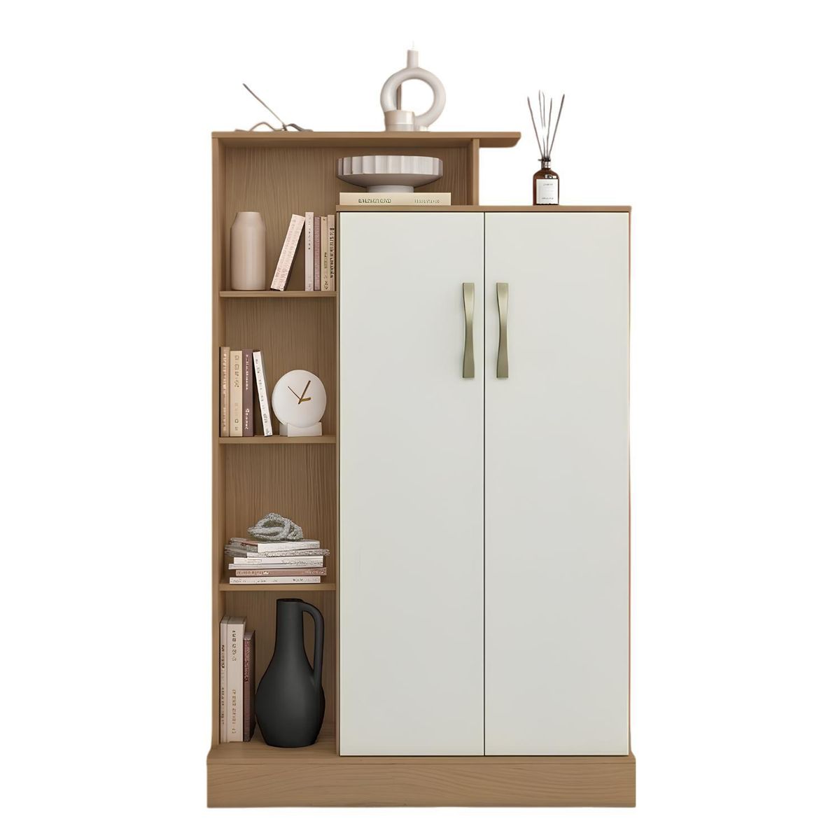 ONESSTA - Mueble Multiuso 2 Puerta(s) 6 Repisa(s) 91x142.2x40.2 cm Beige