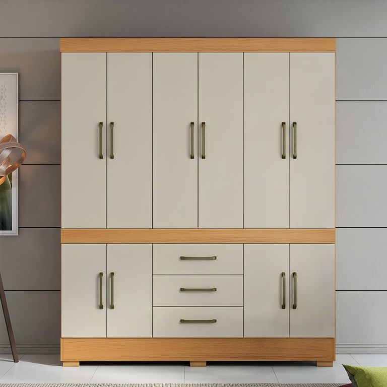Clóset 10 Puerta(s) 3 Cajón(es) 5 Repisa(s) 178.8x205x46.8 cm Beige
