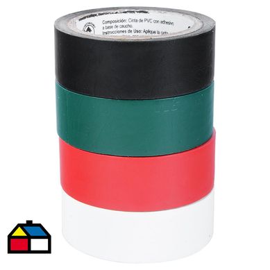 Set de cintas aisladoras elctricas 3/4'' 5 m 4 unidades negro