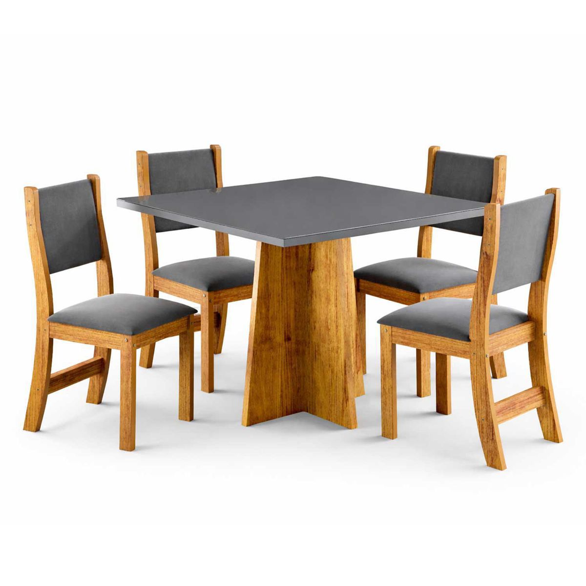 Juego de Comedor Legado 4 Sillas Mesa Cuadrada 78x90x90 cm Gris, marca GENERICO - Foto 2