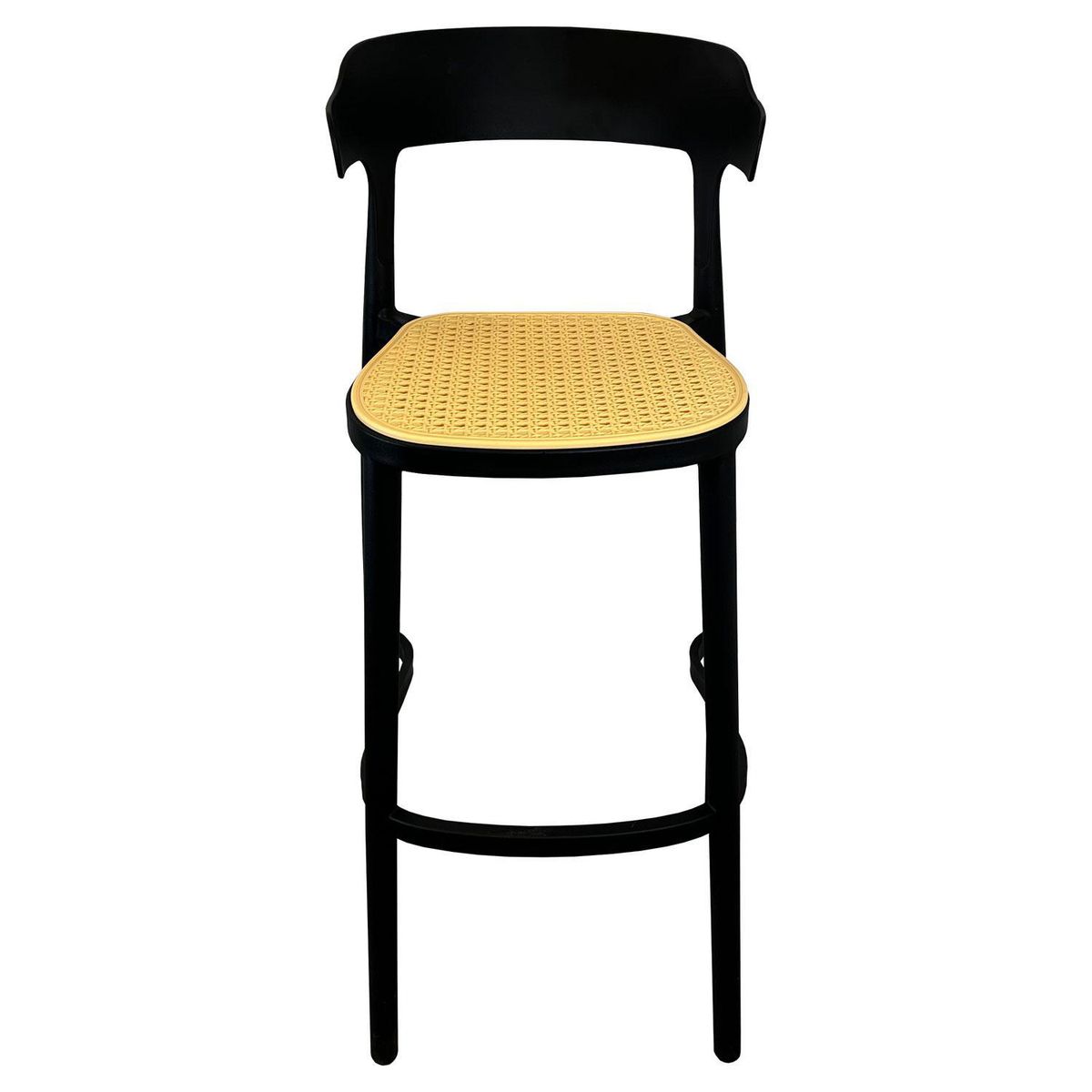 GENERICO - Pack 4 Taburetes Bar Bistro Negro 106x48x45 cm