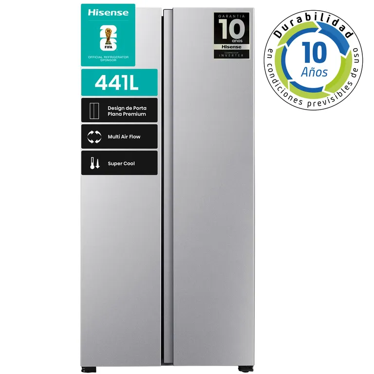 HISENSE Refrigerador Side by Side No Frost 441 Litros Inox RS3P428NEDA