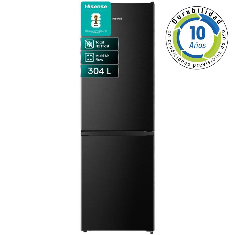 HISENSE Refrigerador Bottom Freezer No Frost 304 Litros Negro RB3N300NMDA