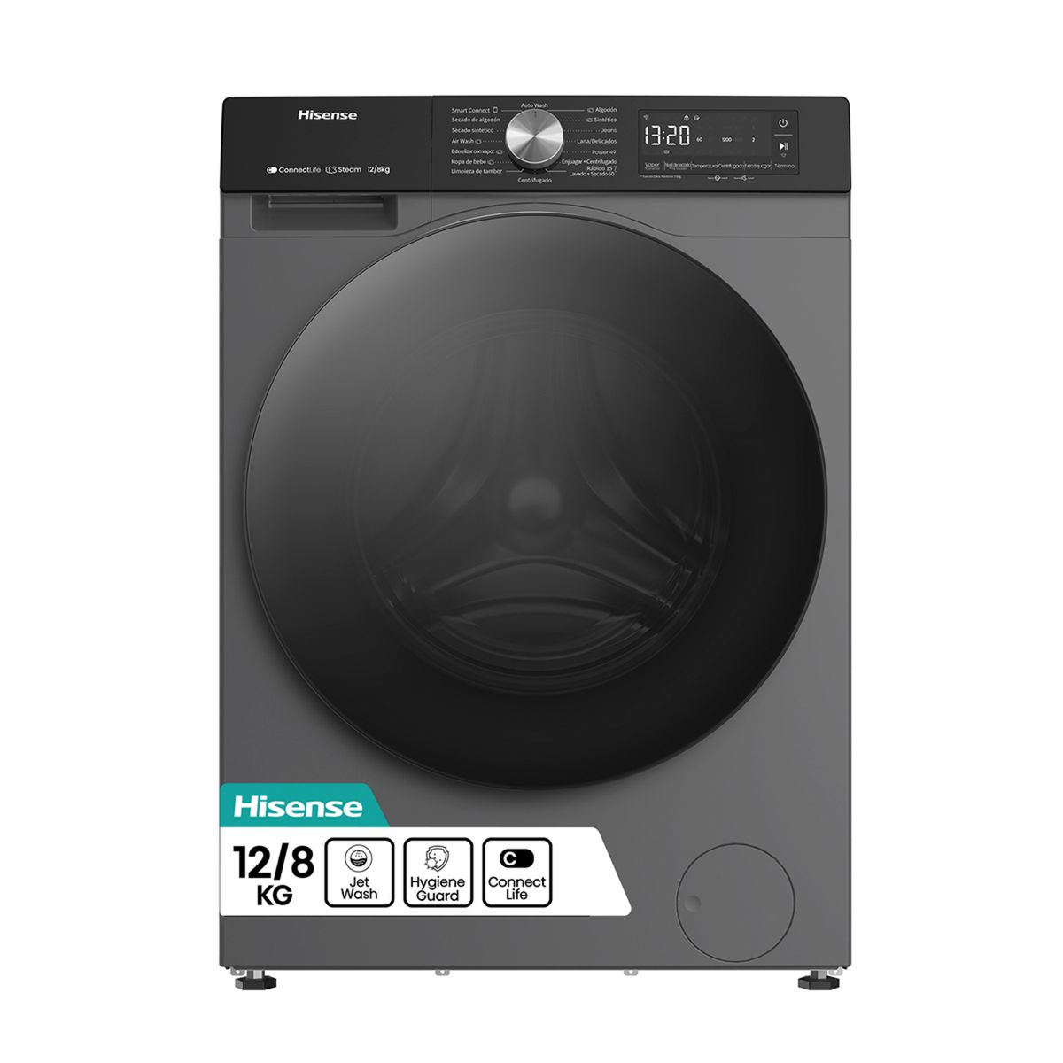HISENSE - Lavadora-Secadora 12/8 kg Inox WD3S1243BT1