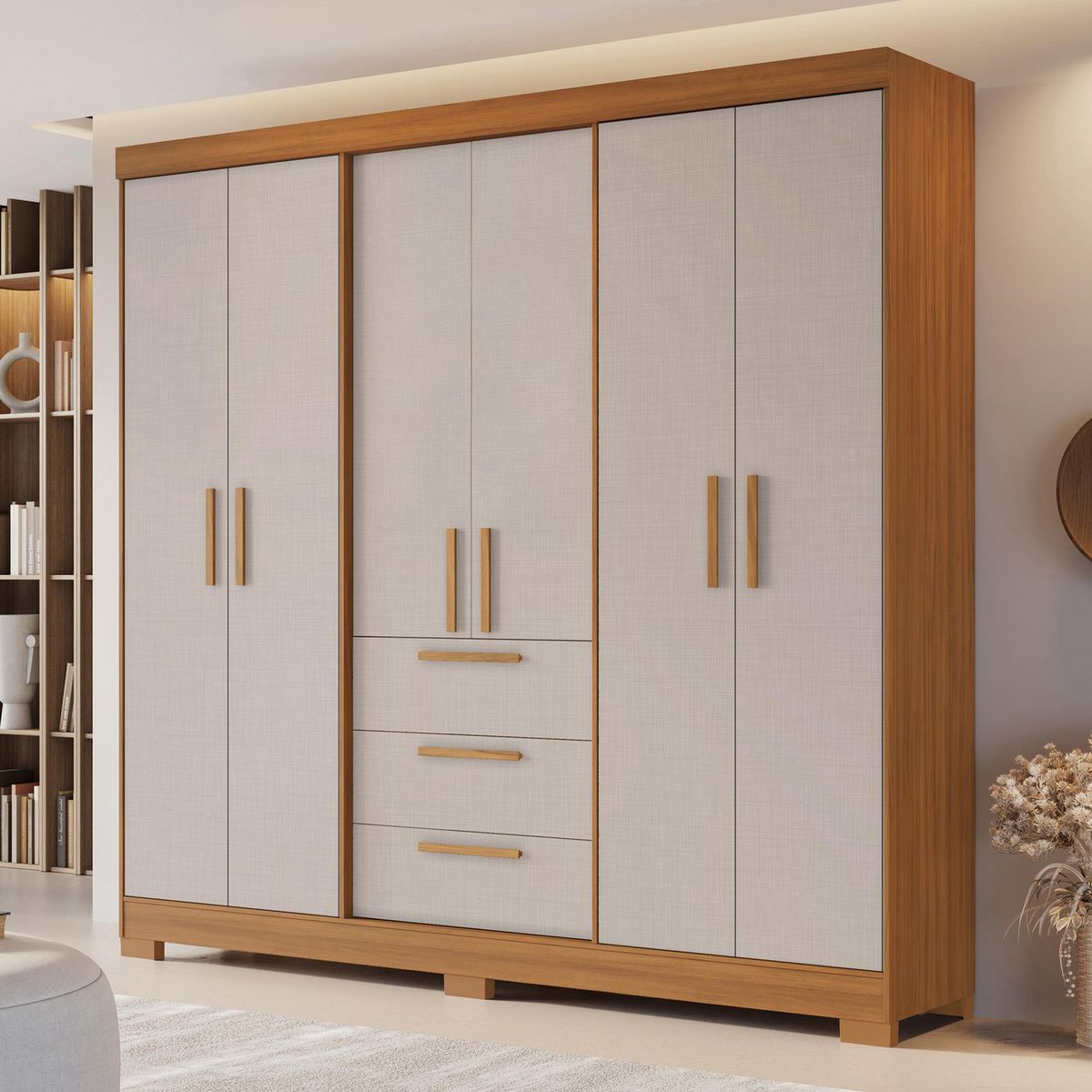 HOME MOBILI - Clóset 6 Puerta(s) 3 Cajón(es) 4 Repisa(s) 182.4x206.5x46.1 cm Blanco