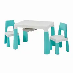 KIDSCOOL - Set Mesa Infantil Blanco/Verde 78x50x55 cm