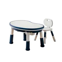 KIDSCOOL - Mesa con Silla Escritorio Infantil Blanco/Azul 60x29x42 cm