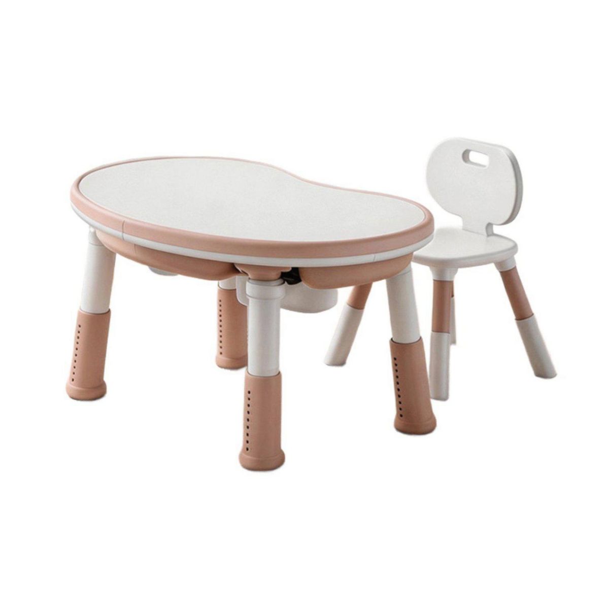 KIDSCOOL - Mesa con Silla Escritorio Infantil Blanco/Rosado 60x29x42 cm