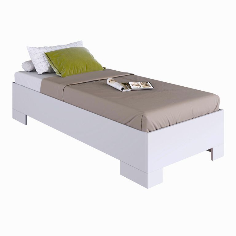 Cama 1 plaza de Estructura Xangai Blanco