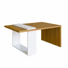 BE DESIGN - Mesa de Centro Boho Miel/Blanco 90x59x41 cm