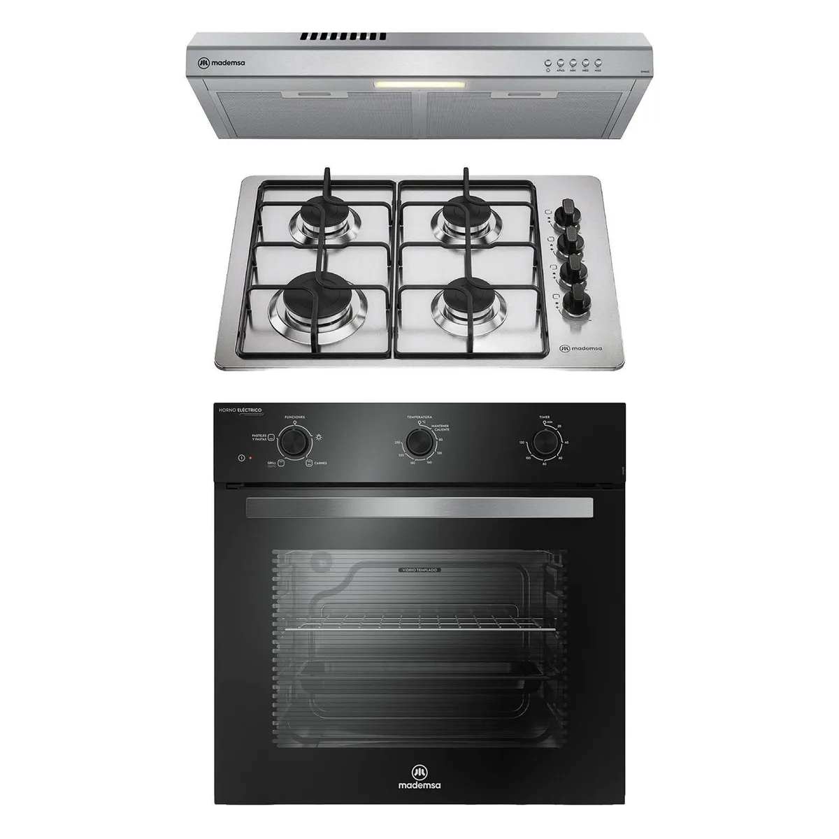 Combo Horno + Campana + Encimera OM6TB-KM4GX-DM6SS, marca MADEMSA - Foto Principal