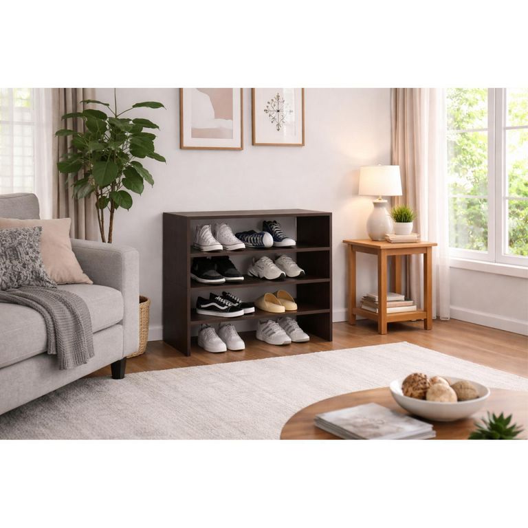 TUHOME Zapatero MDP 4 Nivel(es) 72x137.8x34.1 cm Negro