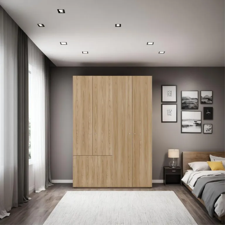 Clóset 5 Puerta(s) 3 Repisa(s) 60x200x40.2 cm Beige