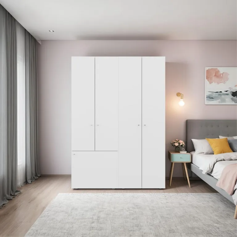 Clóset 5 Puerta(s) 3 Repisa(s) 60x200x40.2 cm Blanco