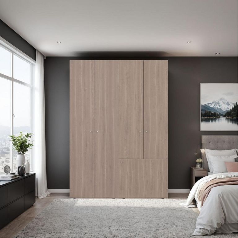 Clóset 5 Puerta(s) 3 Repisa(s) 60x200x40.2 cm Café