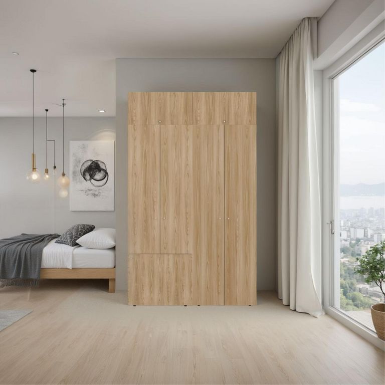 Clóset 7 Puerta(s) 3 Repisa(s) 60x200x40.2 cm Beige