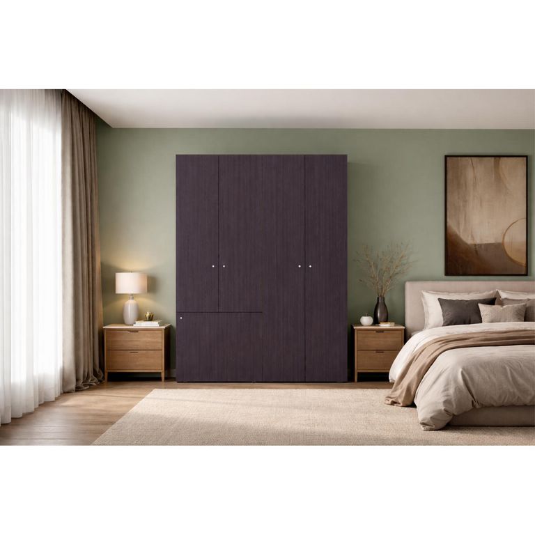 Clóset 5 Puerta(s) 1 Repisa(s) 60x200x40.2 cm Café