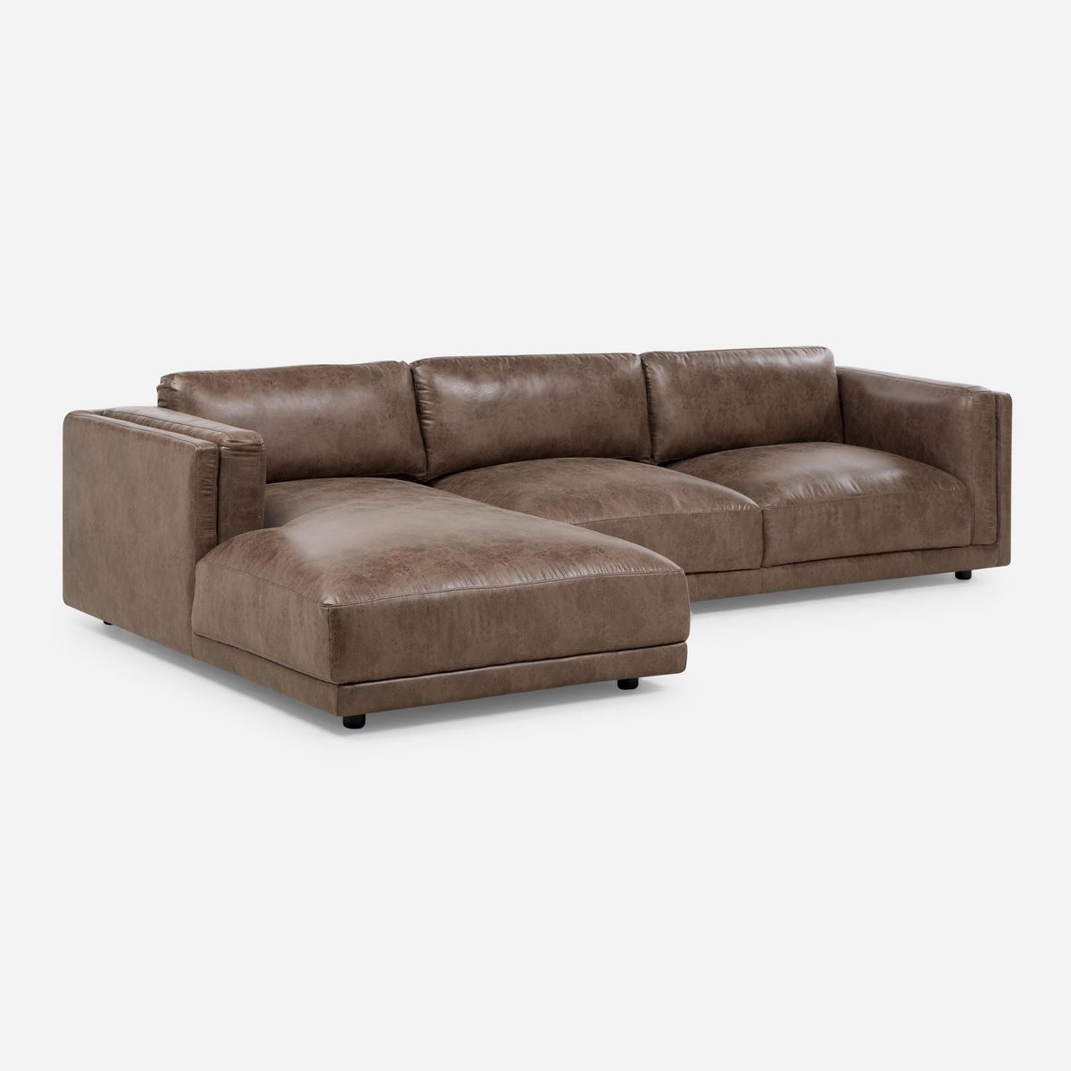 ROSEN - Sofá Seccional Izquierdo 5 cuerpos Vonono 309x79x179 cm Café
