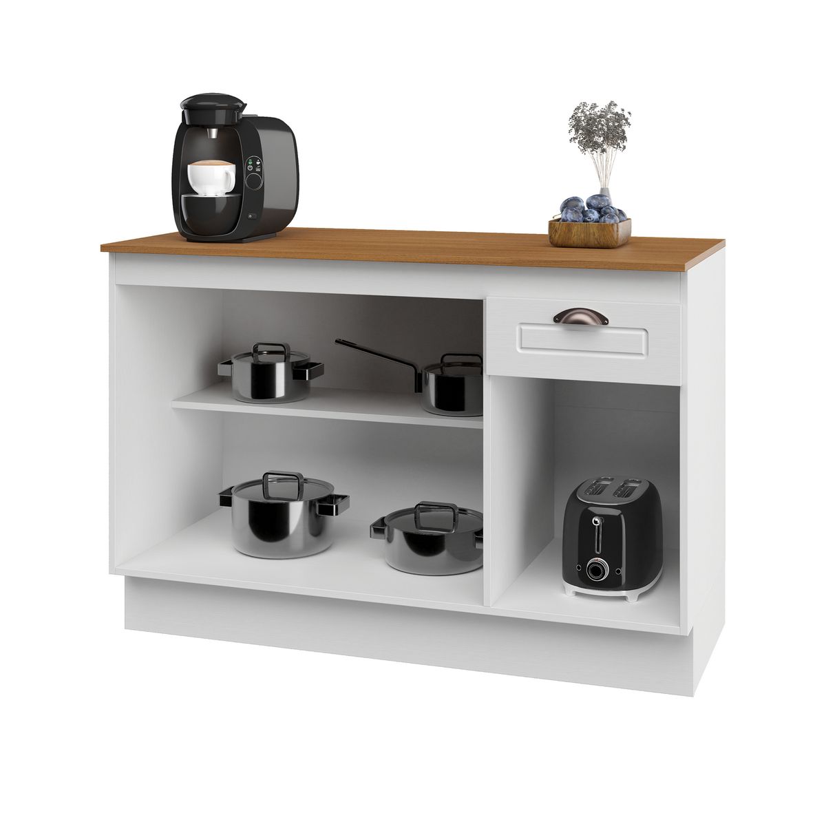 HOME MOBILI - Mueble Americana Eco Base 3P 1C Blanco Home Mobili