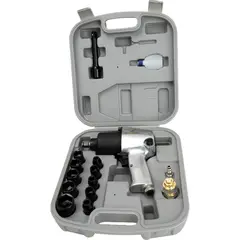 GENERICO - Kit pistola neumatica 1/2" doble martillo 17 psc