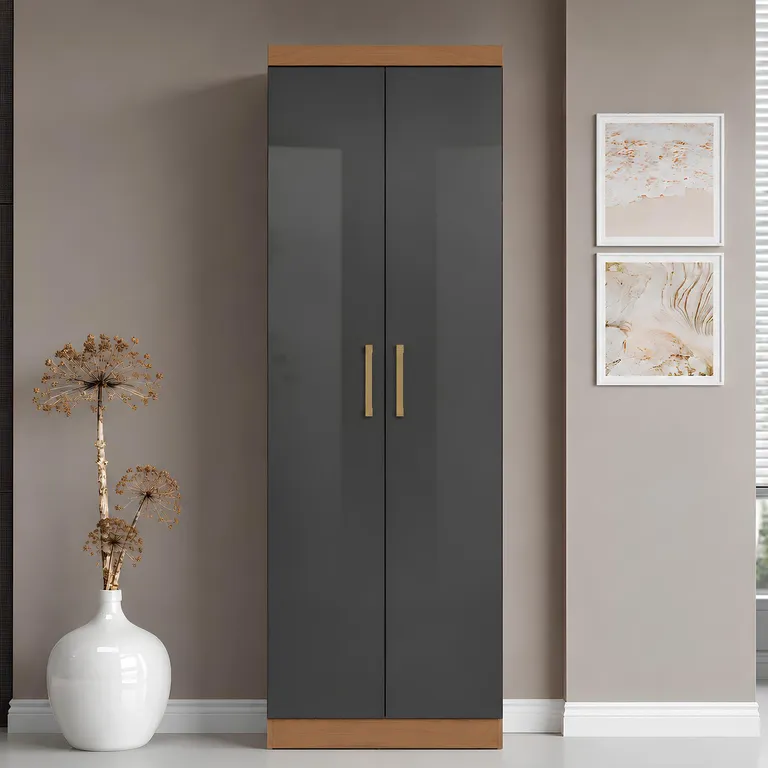 Clóset Multiuso 2 Puerta(s) 4 Repisa(s) 60x182.5x36.8 cm Gris Oscuro