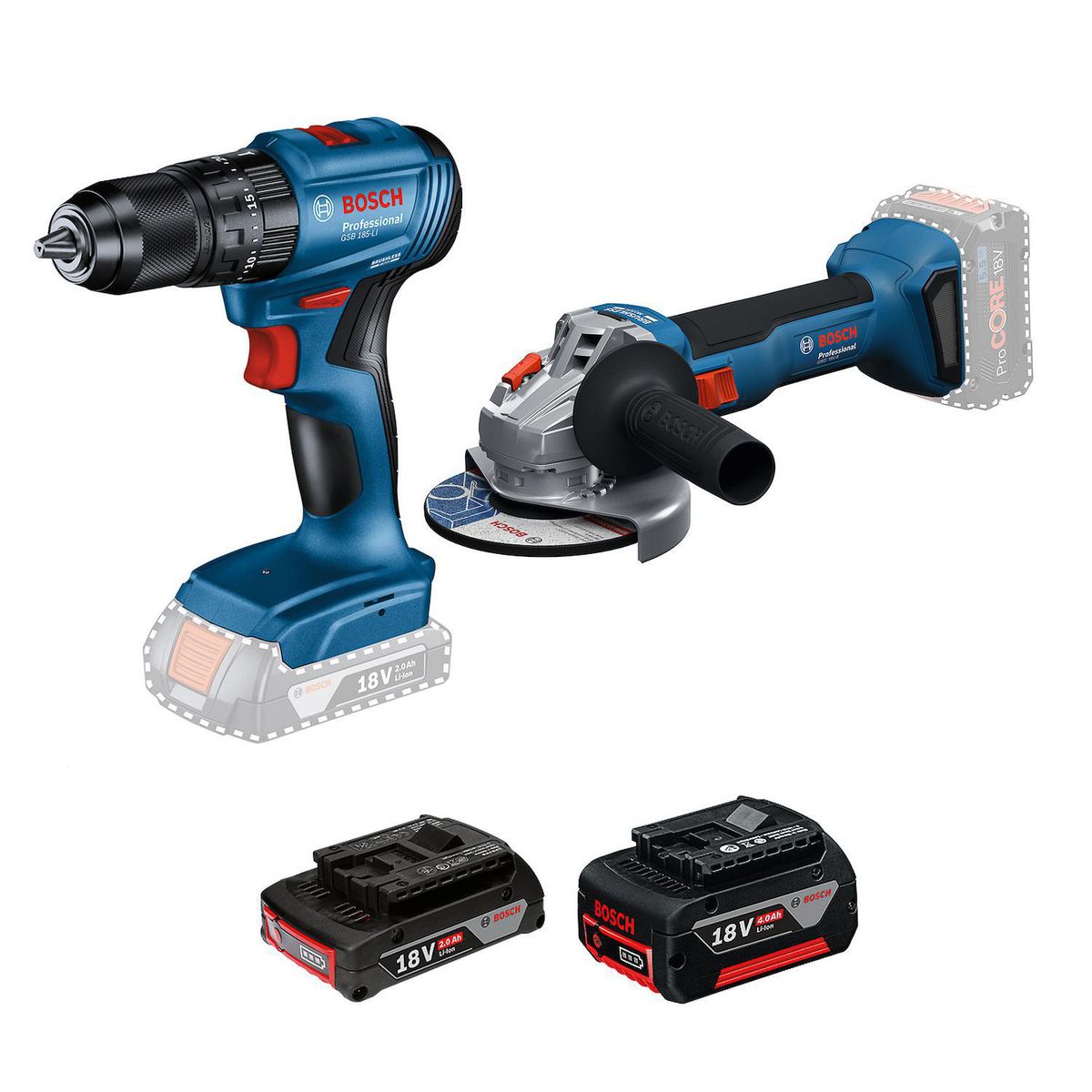 BOSCH - Taladro + Esmeril 13 mm 18 V 220 V