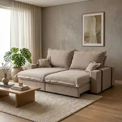 DECOCASA - Sofá Reclinable 3 cuerpos Nairobi 120x102x218 cm Beige