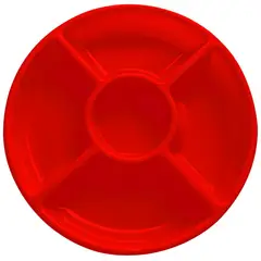 BIG PARTY - Set 3 Bandejas Plástico Redonda 30.5x30.5 cm Rojo
