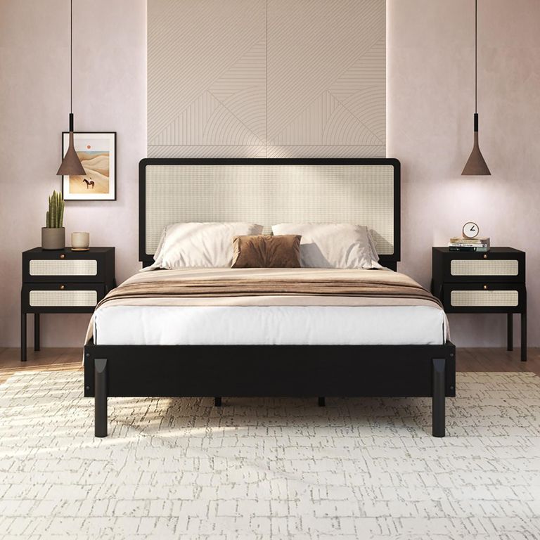 Cama Oslo 2 plazas Negro